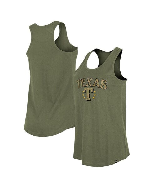 Women's Olive Texas Rangers Armed Forces Day Tank Top