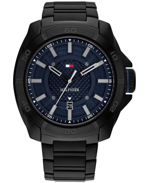 Часы Tommy Hilfiger Quartz Black Stainless Steel Watch 46mm