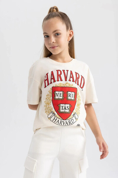 Kız Çocuk Harvard University Oversize Fit Kısa Kollu Tişört A5838a823au