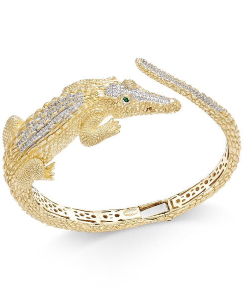 Браслет Macy's Crocodile Bypass диамант 14k Gold-Silver