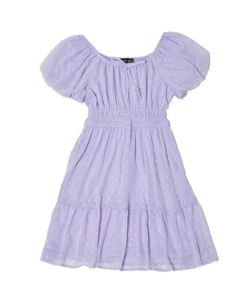 Платье для малышей Trixxi с пуфовым рукавом и точечным узором