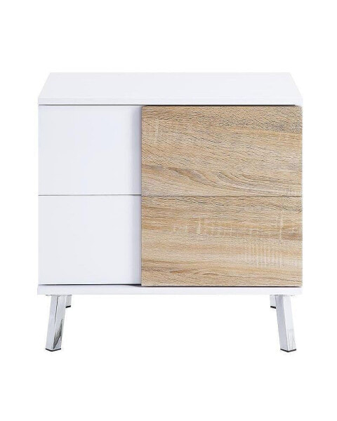 Verux End Table, White High Gloss