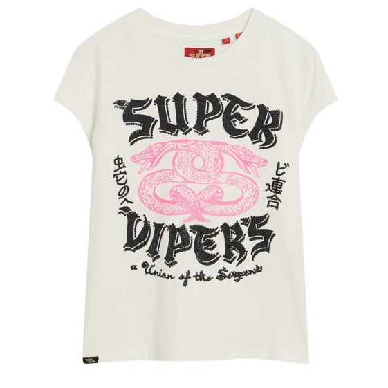 SUPERDRY Embellished Poster Cap Short Sleeve Crew Neck T-Shirt