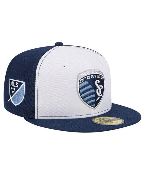 Men's White, Navy Sporting Kansas City 2024 Kick Off Collection 59FIFTY Fitted Hat