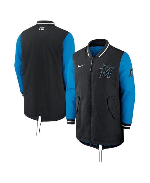 Men's Black Miami Marlins Dugout Performance Full-Zip Jacket