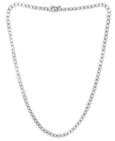 Macy's cubic Zirconia Bezel Link 17" Necklace in Silver or Gold Plate