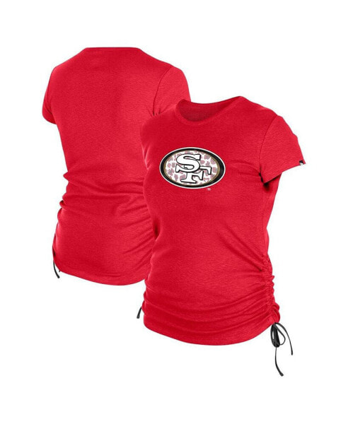 Women's Red San Francisco 49ers Ruched Side T-Shirt