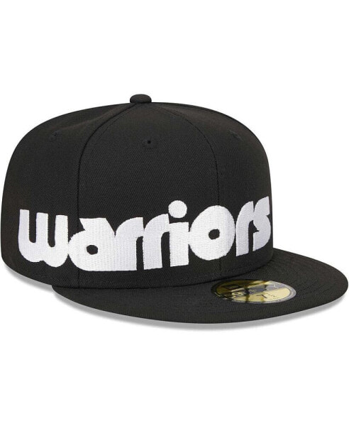 Men's Black Golden State Warriors Checkerboard UV 59FIFTY Fitted Hat