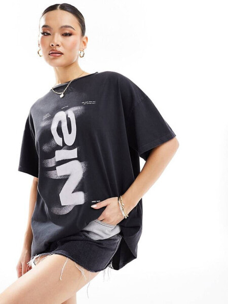 Murci sin logo oversized t-shirt in black