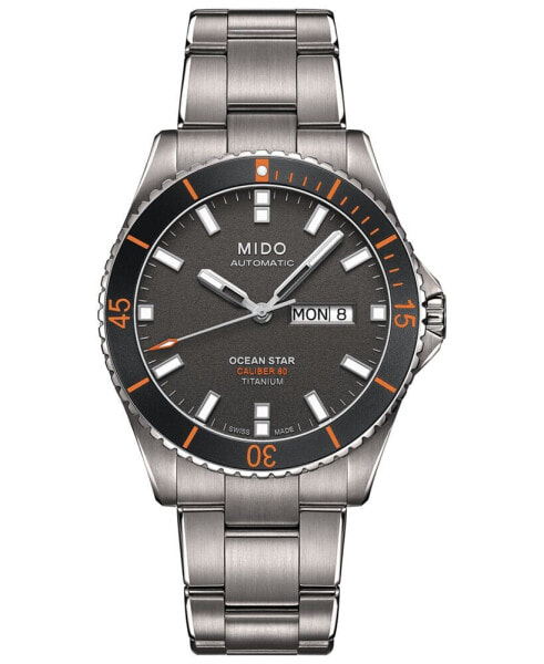 Men's Swiss Automatic Ocean Star Captain V Titanium Bracelet Watch 42.5mm