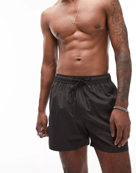 Topman swim shorts in black