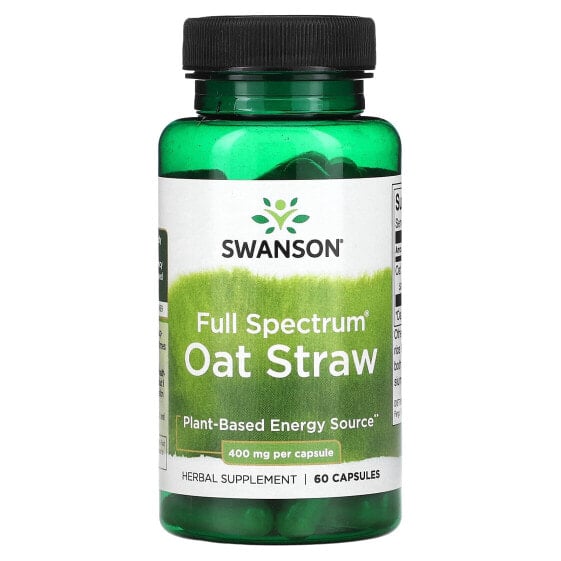 Мощное средство для здоровья Swanson - Экстракт овсяной соломы полного спектра, 400 мг, 60 капсул