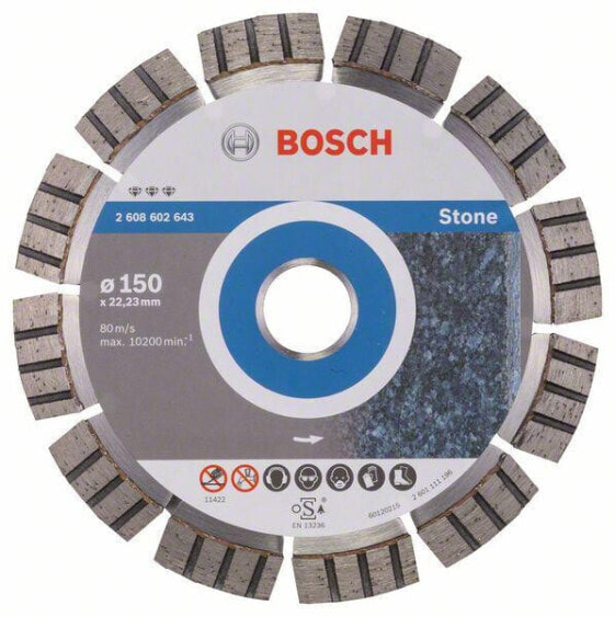 Bosch Diamanttrennscheibe Best for Stone, 150 x 22,23 x 2,4 x 12 mm