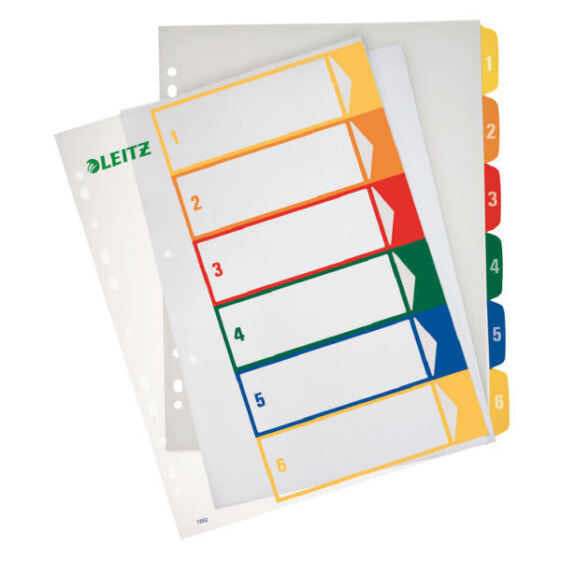 Esselte Leitz PC printable Index - PP - extra wide - Numeric tab index - Polypropylene (PP) - Blue - Green - Orange - Red - Yellow - 245 mm - 2 mm - 305 mm