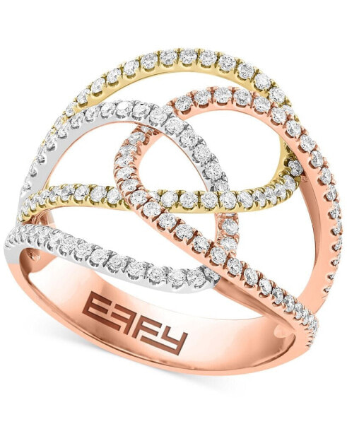 EFFY® Diamond Openwork Swirl Ring (5/8 ct. t.w.) in 14k Tricolor Gold