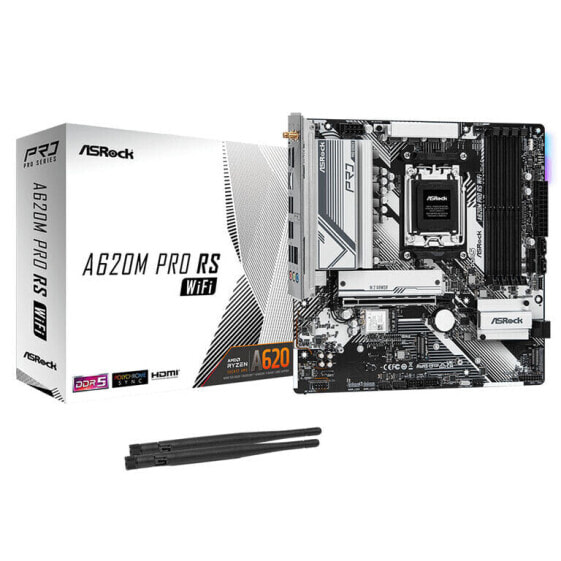 ASRock A620M Pro RS WiFi, AMD A620 Mainboard - Sockel AM5, DDR5