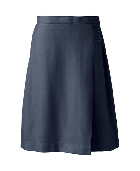 Plus Size School Uniform Solid A-line Skirt Below the Knee
