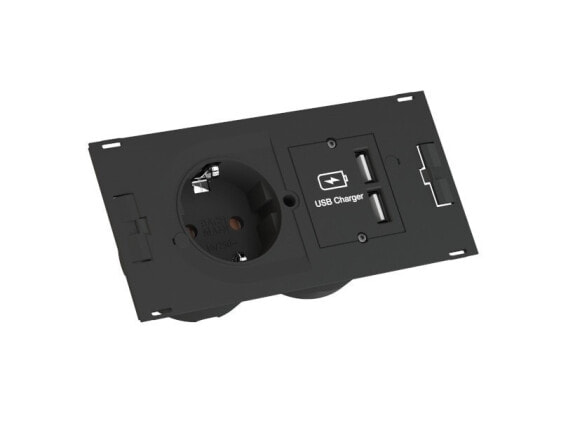 Bachmann DUE - 0.2 m - 1 AC outlet(s) - Indoor - Type F - Plastic - Black