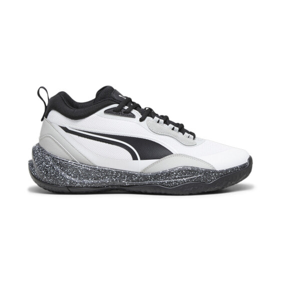 Puma Playmaker Pro Splatter 37757606 Mens White Athletic Basketball Shoes