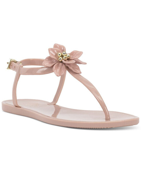 Jelynn Beaded Flower Embellished Thong Sandals