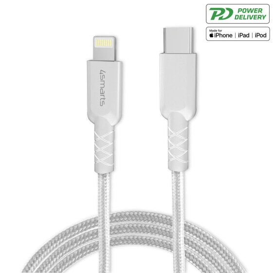 4smarts 496250 - 1.5 m - Lightning - USB C - Male - Male - White