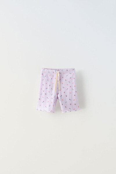 Floral pointelle cycling shorts