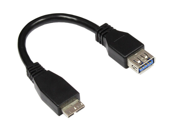 Good Connections 2711-OTG, 0.1 m, Micro-USB B, USB A, USB 3.2 Gen 1 (3.1 Gen 1), Male/Female, Black