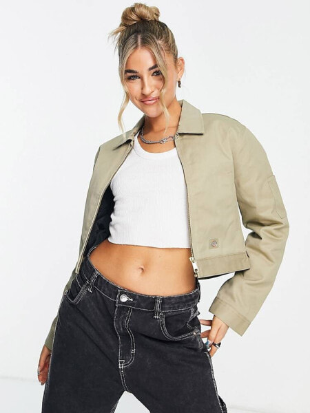 Dickies lined eisenhower cropped jacket in khaki