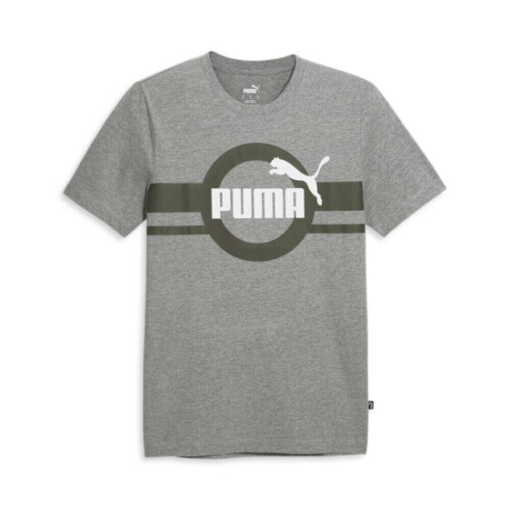 Puma Along The Line Archive Crew Neck Short Sleeve T-Shirt Mens Grey Casual Tops