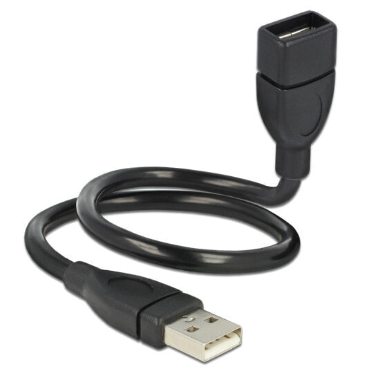 Delock 35cm USB 2.0 - 0.35 m - USB A - USB A - USB 2.0 - Male/Female - Black