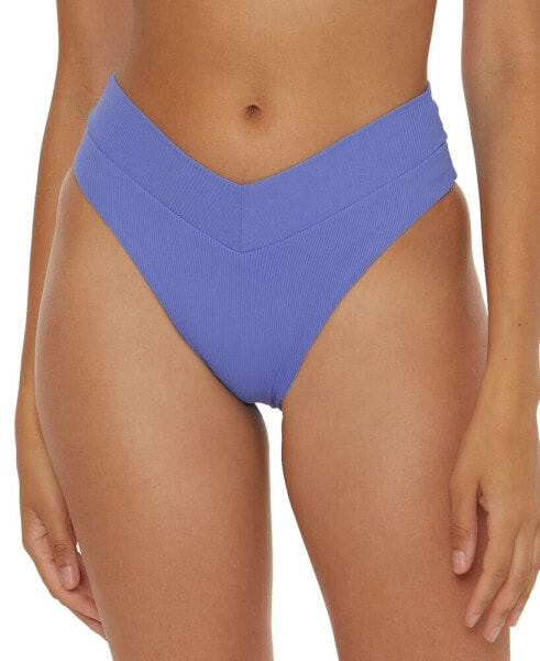 Women's Modern Edge High-Waist Ribbed Bikini Bottoms