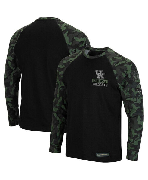 Men's Black Kentucky Wildcats OHT Military-Inspired Appreciation Camo Raglan Long Sleeve T-shirt