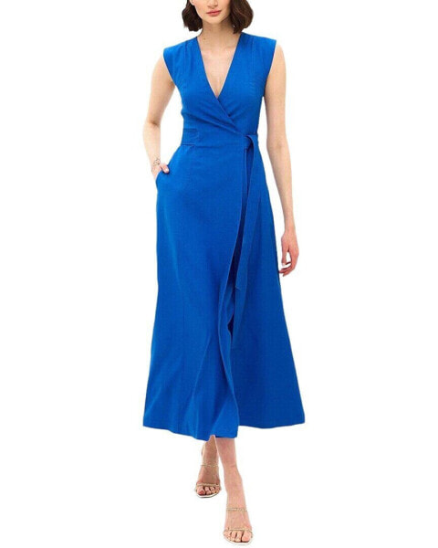 Bgl Linen-Blend Midi Dress Women's Blue 2