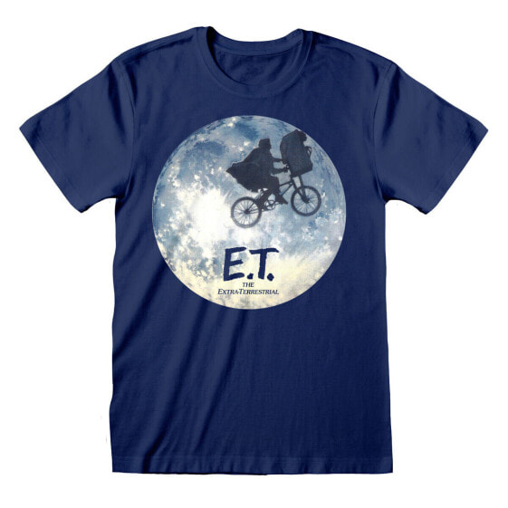 Short Sleeve T-Shirt E.T. Moon Silhouette Blue Unisex