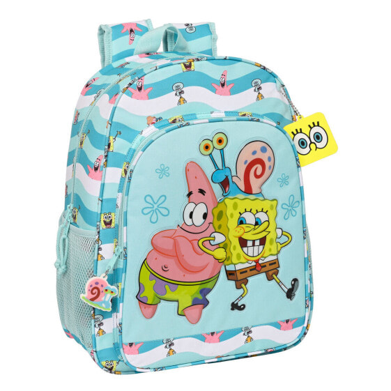 Детский рюкзак Spongebob Stay positive Синий Белый (33 x 42 x 14 см)