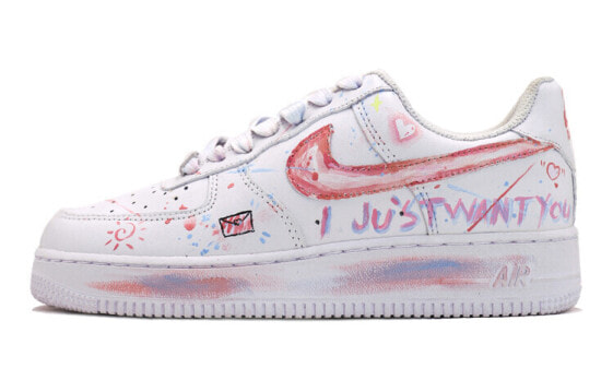 【定制球鞋】 Nike Air Force 1 Low 空军一号 告白涂鸦 休闲 低帮 板鞋 GS 白色 / Кроссовки Nike Air Force DH2920-111