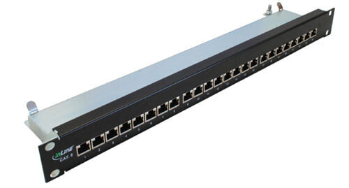InLine Patch Panel Cat.6 24 Port 19" 1HE black RAL9005