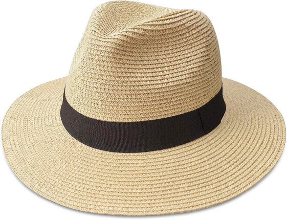 Maylisacc Panama Hat Men’s Women’s Summer Fedora Straw Hat Rollable UV Sun Hat