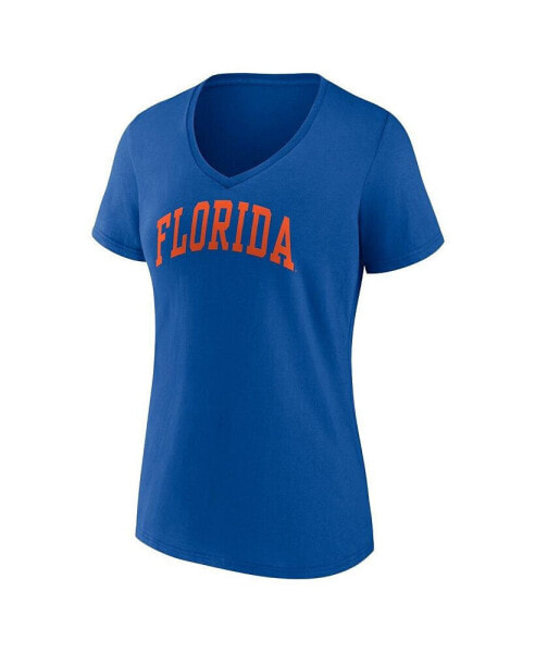 Women's Royal Florida Gators Basic Arch V-Neck T-shirt