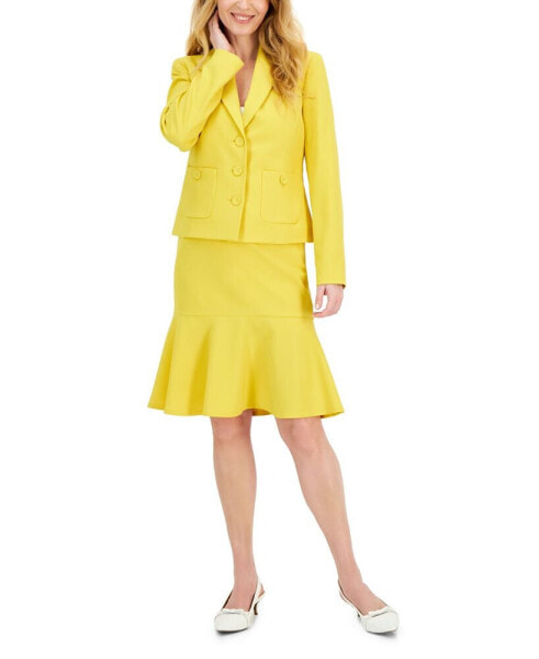Костюм Le Suit Button-Front Flounce Skirt Suit