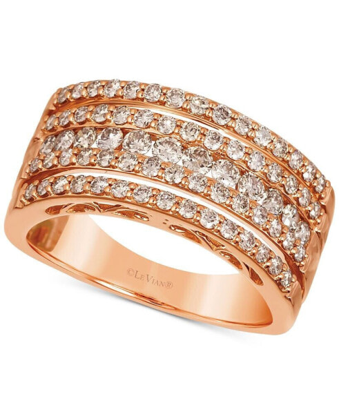 Nude Diamond Multirow Statement Ring (1 ct. t.w.) in 14k Rose Gold
