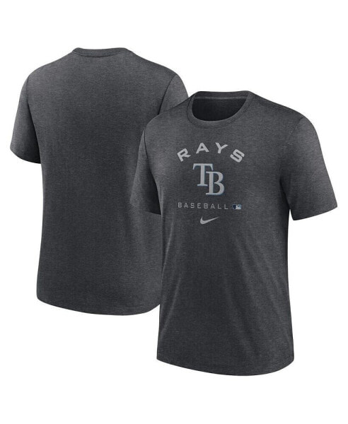 Men's Heathered Charcoal Tampa Bay Rays Authentic Collection Tri-Blend Performance T-shirt