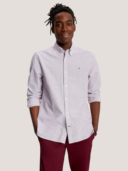 Regular Fit Stripe Stretch Oxford Shirt