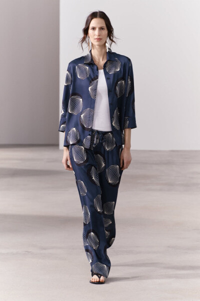 Zw collection printed pyjama-style trousers