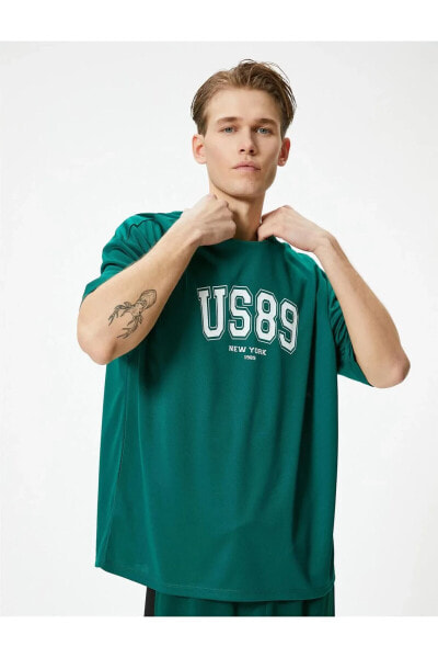 4sam10043nk 814 Yeşil Erkek Polyester Jersey Kısa Kollu T-shirt