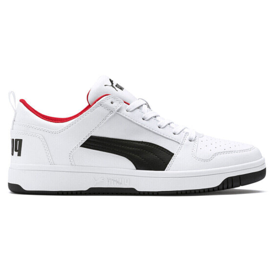 Puma Rebound Layup Logo Lace Up Mens White Sneakers Casual Shoes 36986601