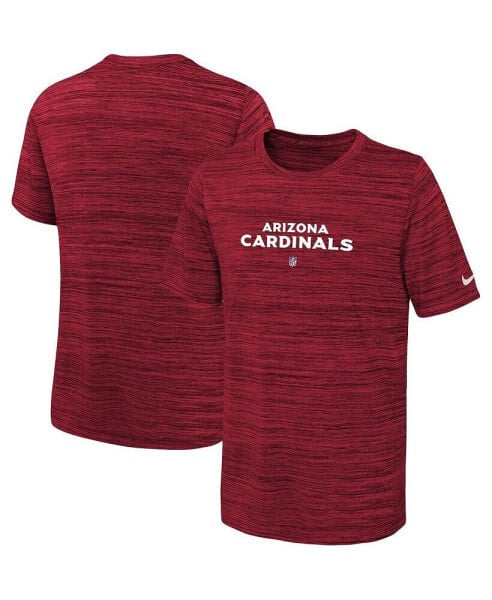 Big Boys Cardinal Arizona Cardinals Sideline Velocity Performance T-shirt