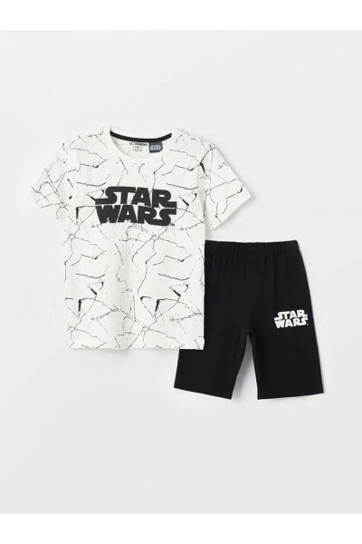 Пижама для мальчиков LCW Kids Star Wars Bisiklet Yaka с коротким рукавом, с шортами
