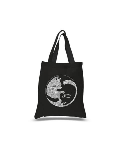 Yin Yang Cat - Small Word Art Tote Bag