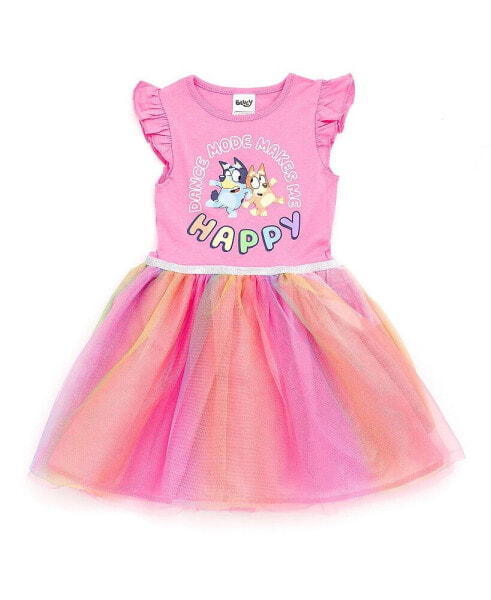 Girls Bingo Tulle Dress Pink